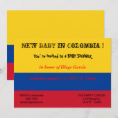 Baby shower met vlag van Colombia Kaart (Voorkant / Achterkant)