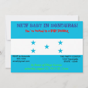 Baby shower met vlag van Honduras Kaart