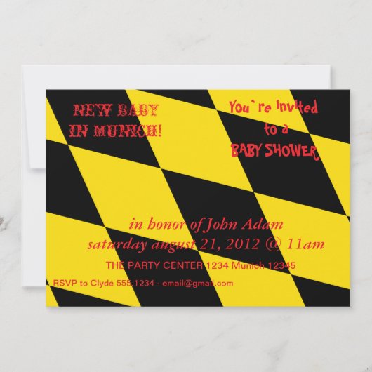 Baby shower met vlag van München Kaart (Voorkant)