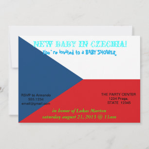 Baby shower met vlag van Tsjechië Kaart