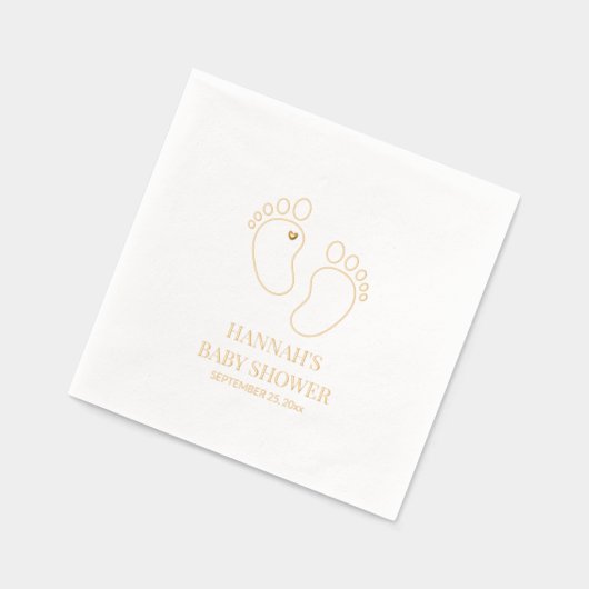 Baby shower met voetafdruk | feestdecor folie servetten (Links)