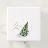 Baby shower met winterkerstbomen bedankjes labels (In situ)