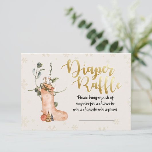 Baby shower met winterkerstmis kaart (Staand voorkant)