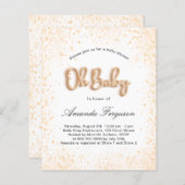 Baby shower met witte glitter (Voorkant / Achterkant)