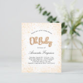 Baby shower met witte glitter (Staand voorkant)