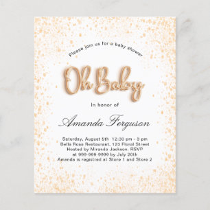 Baby shower met witte glitter