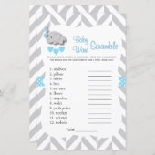 Baby shower met zoete blauwe en grijze olifant - W (Voorkant / Achterkant)