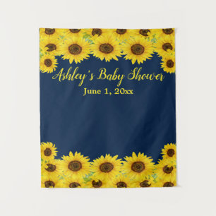 Baby shower met zonnebloemen Achtergrond Foto Boot Wandkleed