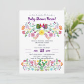 Baby shower mexicain FIESTA Invitation Folk Art (Debout devant)
