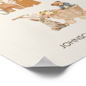 Baby shower mignon Bienvenue Poster du thème Boho  (Coin)