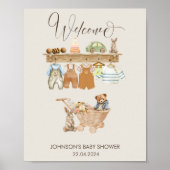 Baby shower mignon Bienvenue Poster du thème Boho  (Devant)