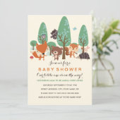 Baby shower mignon des amis Woodland Invitation (Debout devant)