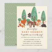 Baby shower mignon des amis Woodland Invitation (Devant / Derrière)