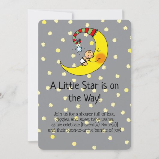 Baby shower mignon sous les étoiles Invitation (Devant)