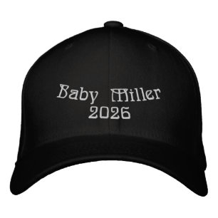 Baby Shower Miller 2026 Zwarte Jeugd Flexfit Wol Geborduurde Pet