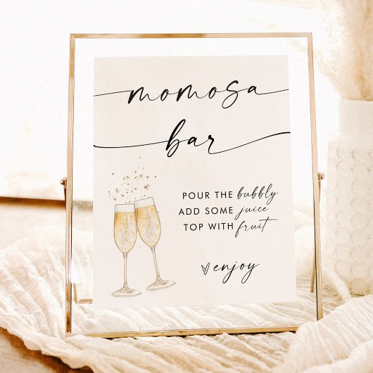 Baby shower Mimosa Bar Sign, Momosa Bar Sign Poster