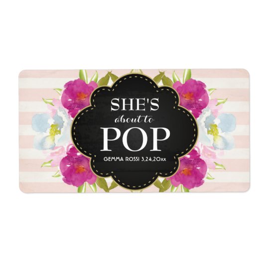 Baby shower Mini Champagne Étiquette fille (Devant)