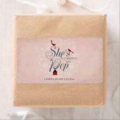 Baby shower Mini Champagne Étiquette Winter Pink (En situation)