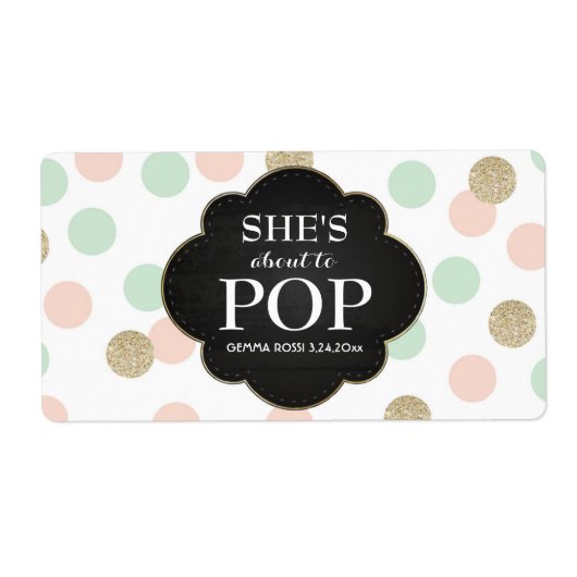 Baby shower Mini Champagne Label Genderneutraal (Voorkant)