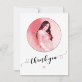 Baby shower minimal moderne photo maman merci (Devant)