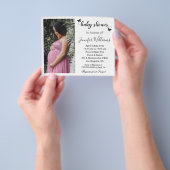 baby shower minimaliseert moderne fotouitnodiging flyer (Hand)