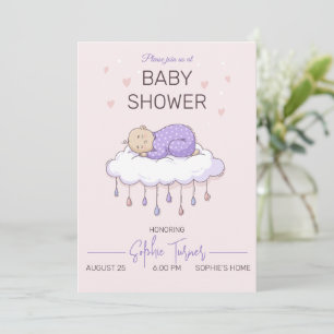 Baby shower minimaliste invitation Baby shower fil