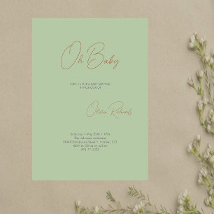 Baby shower minimaliste moderne Invitation Oh Baby