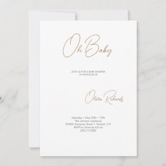 Baby shower minimaliste moderne Invitation Oh Baby