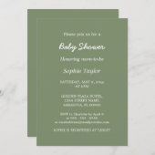 Baby shower minimaliste Sage Green Invitation (Devant / Derrière)