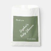 Baby shower Minimaliste Sage Vert Favoriser Sacs (Devant)