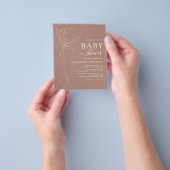 Baby shower minimalistisch botanische flora flyer (Hand)
