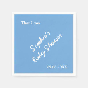 Baby shower Minimalistische Blue Paper servetten
