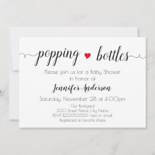 Baby shower minimalistische uitnodiging voor zwart