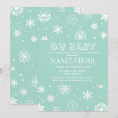 Baby shower Mint Geslacht Onthullen Sneeuwvlok Uit Kaart (Voorkant / Achterkant)