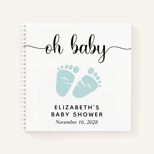Baby shower Mint Green Baby Feet Livre d'or (Devant)