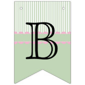 Baby shower 👶 Mint Green Stripes Bunting Flags Vlaggetjes (Tweede vlag)