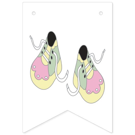 Baby shower 👶 Mint Green Stripes Bunting Flags Vlaggetjes (Eerste vlag)