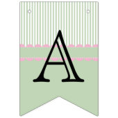 Baby shower 👶 Mint Green Stripes Bunting Flags Vlaggetjes (Derde vlag)