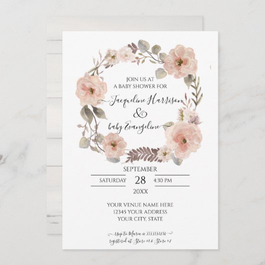 Baby shower modèle (Devant / Derrière)