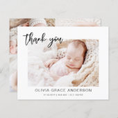 Baby shower Modern Minimalist bedankkaarten (Voorkant / Achterkant)
