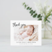 Baby shower Modern Minimalist bedankkaarten (Staand voorkant)