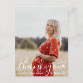 Baby shower modern script - Foto Briefkaart (Voorkant)