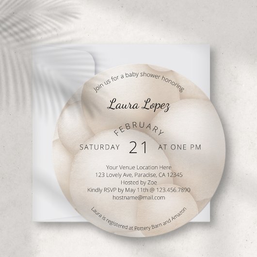 Baby shower moderne Balloons Beige Invitation