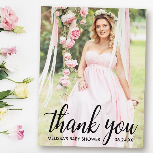 Baby Shower Moderne Bedank Foto Briefkaart