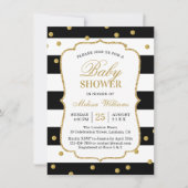 Baby shower moderne Black White Stripes Invitation (Devant)