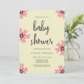 Baby shower Moderne  Bloemen Kaart (Staand voorkant)
