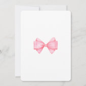 Baby shower moderne Bow rose Carte de remerciement (Dos)