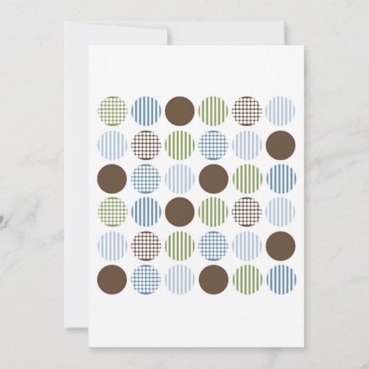 Baby shower moderne Boy Dot Invitation Vert bleu B (Dos)