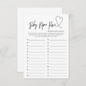 Baby shower moderne Cartes cardiaques Nom de bébé (Devant / Derrière)