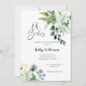 Baby shower moderne de verdure Invitation garçon (Devant)